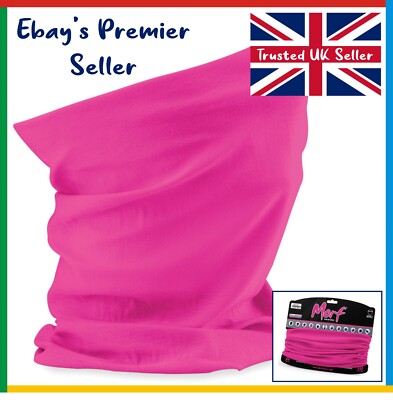FUCHSIA PINK Beechfield * 3 in 1 Face Cover Morf * Snood Schal * Atemmaske