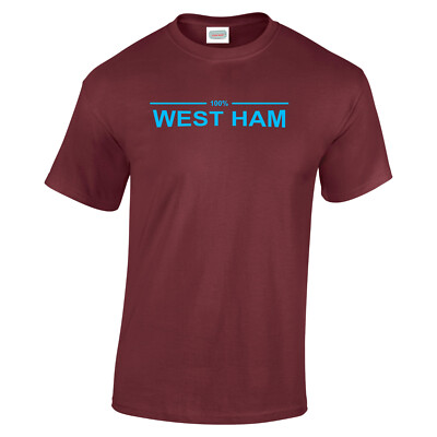 T-Shirt West Ham 100 Hämmers Boleyn Upton Park North Bank Chiken Run Claret NFCC