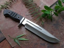 14" Custom Handmade D2 Tool Steel Hunting Bowie Knife With Micarta Handle Sheath