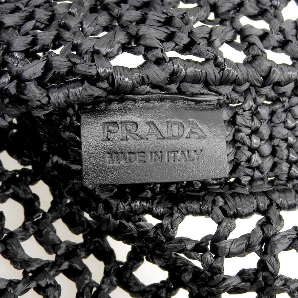 PRADA Mesh Tote Bag Shoulder Bag Raffia black | eBay