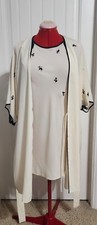 Vintage 90s Josie By Natori 2 Piece Ivory Halter Nightgown/Slipdress, Robe Large