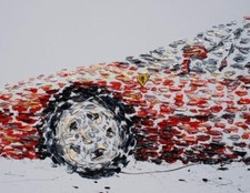 油画的跑车艺术绘画| eBay