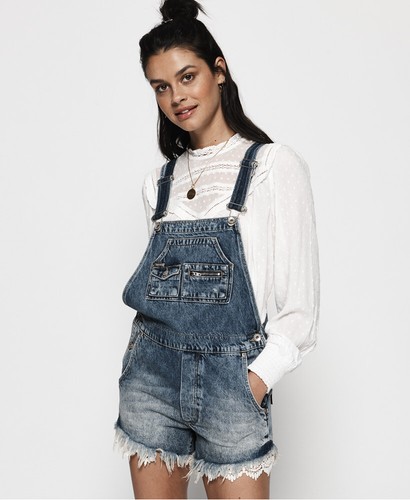 Superdry Womens Denim Lace Dungarees | eBay