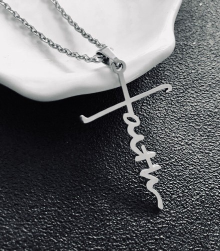 Unisex 'Faith' Cross Pendant \u0026 Chain 