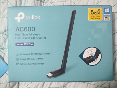 Tp-Link AC600 High Gain Wireless Dual Band USB Adapter NEW