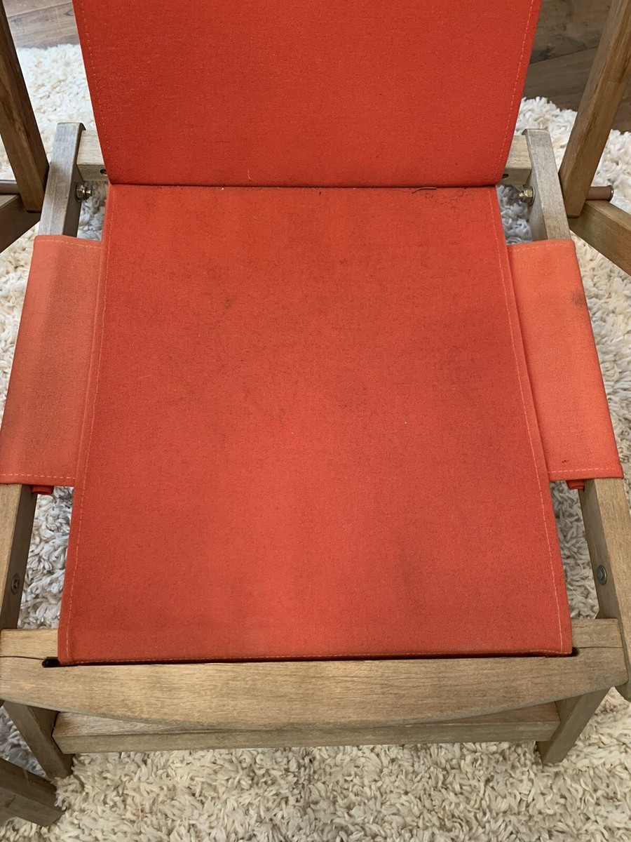 【kawano】Pier 1 Importsフォールディングチェア 木製 Vintage Pier 1 Imports Folding Wood & Canvas Beach Lawn