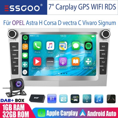 DAB+ Für Opel Astra H Corsa C 32G Autoradio Apple Carplay Android13 +Kamera GPS
