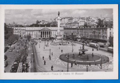 Lisboa, Rossio, D Maria II Theater teatro theatre, Portugal, old photo postcard