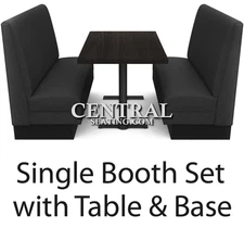 Restaurant Booths Seating and Table For Sale Set w 2 Booths 1 Table & 2Bases NEW