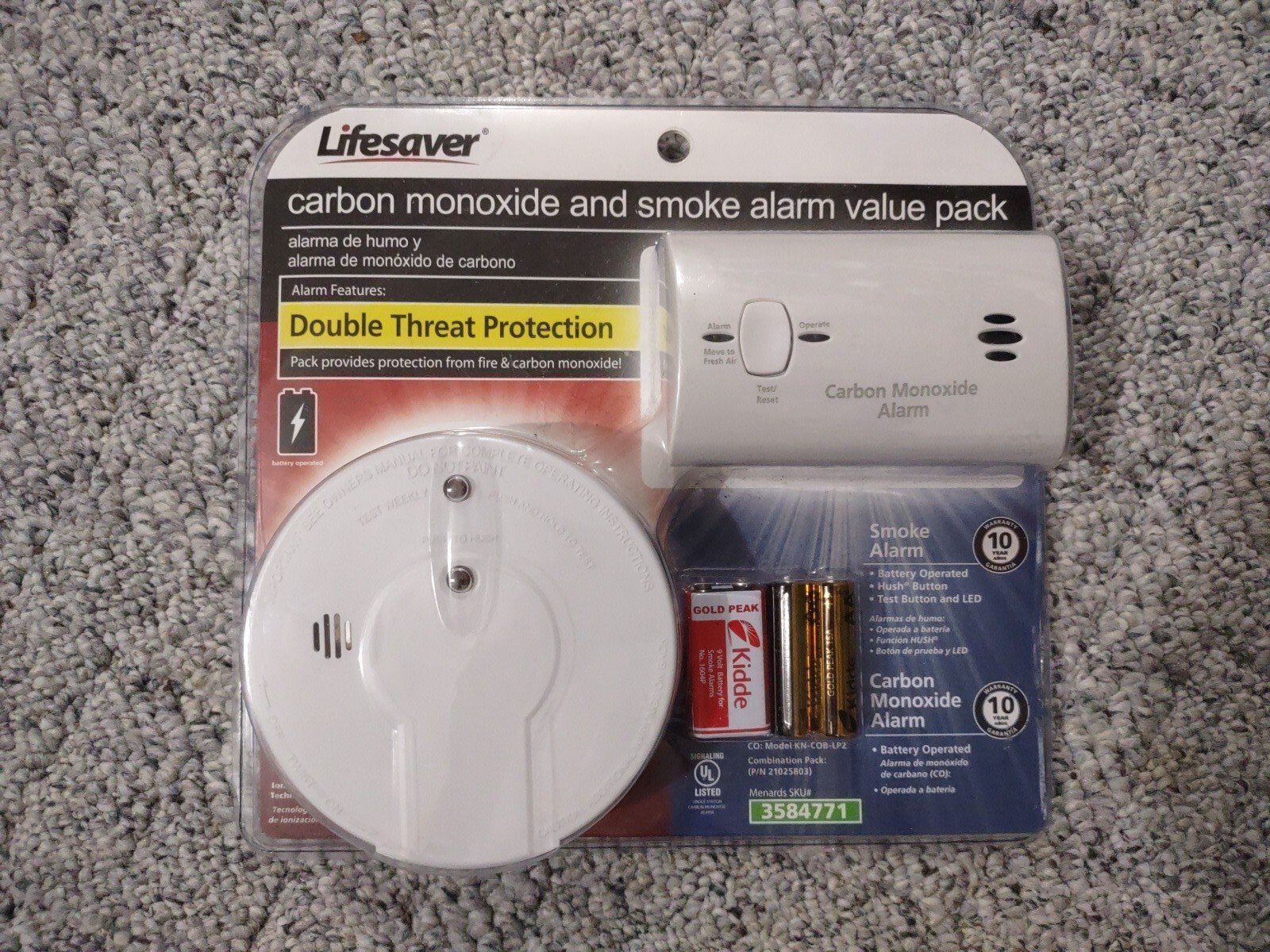 Lifesaver Carbon Monoxide Smoke Alarm Detector Value Pack i9060 KNCOBLP2 NEW eBay