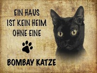 Holzschild 30X40 Cm Bombay Katze Ohne Kein Heim Deko Geschenk Holz Schild
