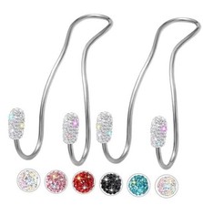 Car Headrest Hooks Car Purse Hook 2 Pack ,Bling Car Bag Hooks, Car Hook Silver