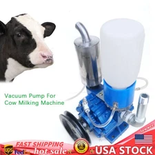 Portable Vacuum Pump Cow Goat Milking Machine Milker Bucket Tank Barrel 250L/min