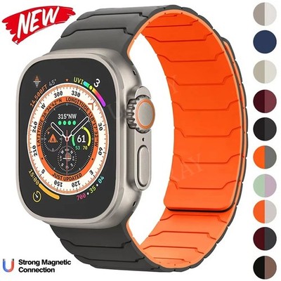 Silikon Magnet Sport Armband für Apple Watch Series Ultra 10 9 8 7 6 SE 5 4 Band