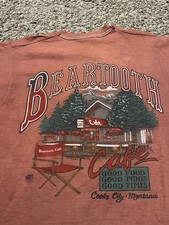Vintage 1994 Single Stitch Beartooth Cafe Made In USA T Shirt Size Medium Vtg