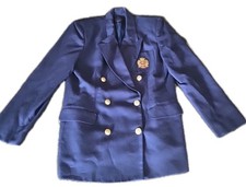 Charter Club Jacket Womens size 12 Navy Crested Vintage Double Breasted Blazer