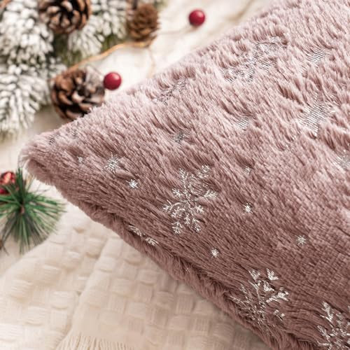 Juego de 2 Fundas de Almohada Decorativas de Navidad Almohada de Invierno de Piel Sintética Suave - Imagen 2 de 6