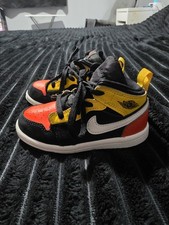 Jordan Retro 1 Mid "Amarillo Team Orange" 7C Toddler Child Yellow Black