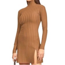 Reformation Library Knit Dress Brown Women's Sz Medium Excellent Used Condition