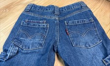 Vintage Levis Work Wear Carpenter Boy s 4T Jeans 90s Y2k Blue Denim Pants Cargo