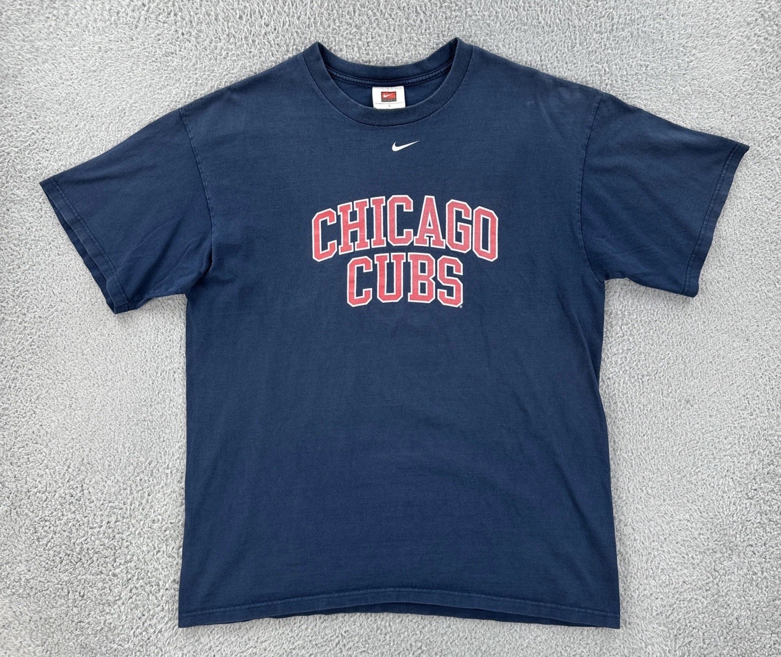 Vtg Nike Mens Large Blue Shirt Chicago Cubs Baseball 2006 Center Swoosh Y2K Tee