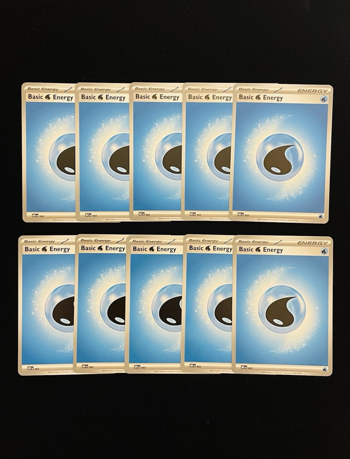 Pokémon TCG Mega Evolution Basic Water Energy x10 Card Lot MEE 003 - NM