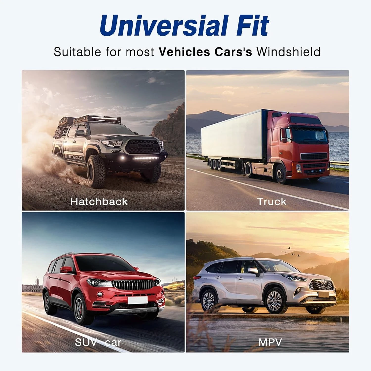 Windshield Sun Shade - Car Windshield, Reflector Black(55x31.5)