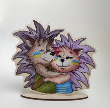 DIY Cross Stitch Kit  Lovers  Wooden Christmas Ornament Embroidery