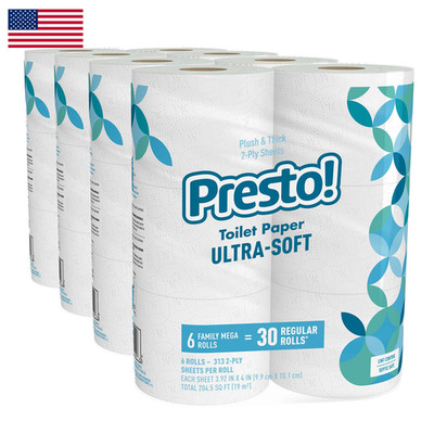 Presto! Retailer Brand - Presto 2-Ply Ultra-Soft Toilet Paper 24 Family Mega