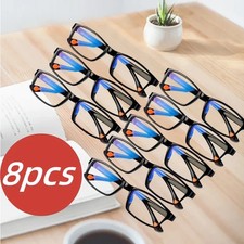 Reading Glasses Mens Womens Unisex Readers Eyeglasses 8 Pack Glasses New Square
