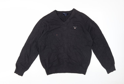 GANT Herren Pullover schwarz mit V-Ausschnitt - Größe M