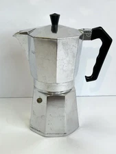 ABC Bialetti Crusinallo Jr Express Moka Espresso Stovetop Coffee Maker 6 Cup Vtg
