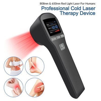 Handheld Cold Laser Therapy Device For Human Body Pain Relief 650nm + 808nm