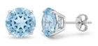 GENUINE 8.76 Cts AQUAMARINE STUDS EARRINGS 14K WHITE GOLD - Free Appraisal - NWT — photo 3