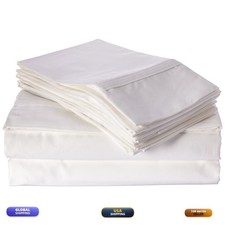 Tribeca Living 500 Thread Count Extra Deep Pocket 6-Piece Egyptian Cotton Sheet