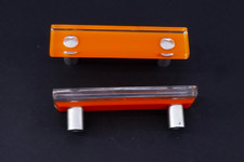2 Rectangular Orange Lucite Mid Century 4.25 Cabinet Dresser Drawer Pull Handle