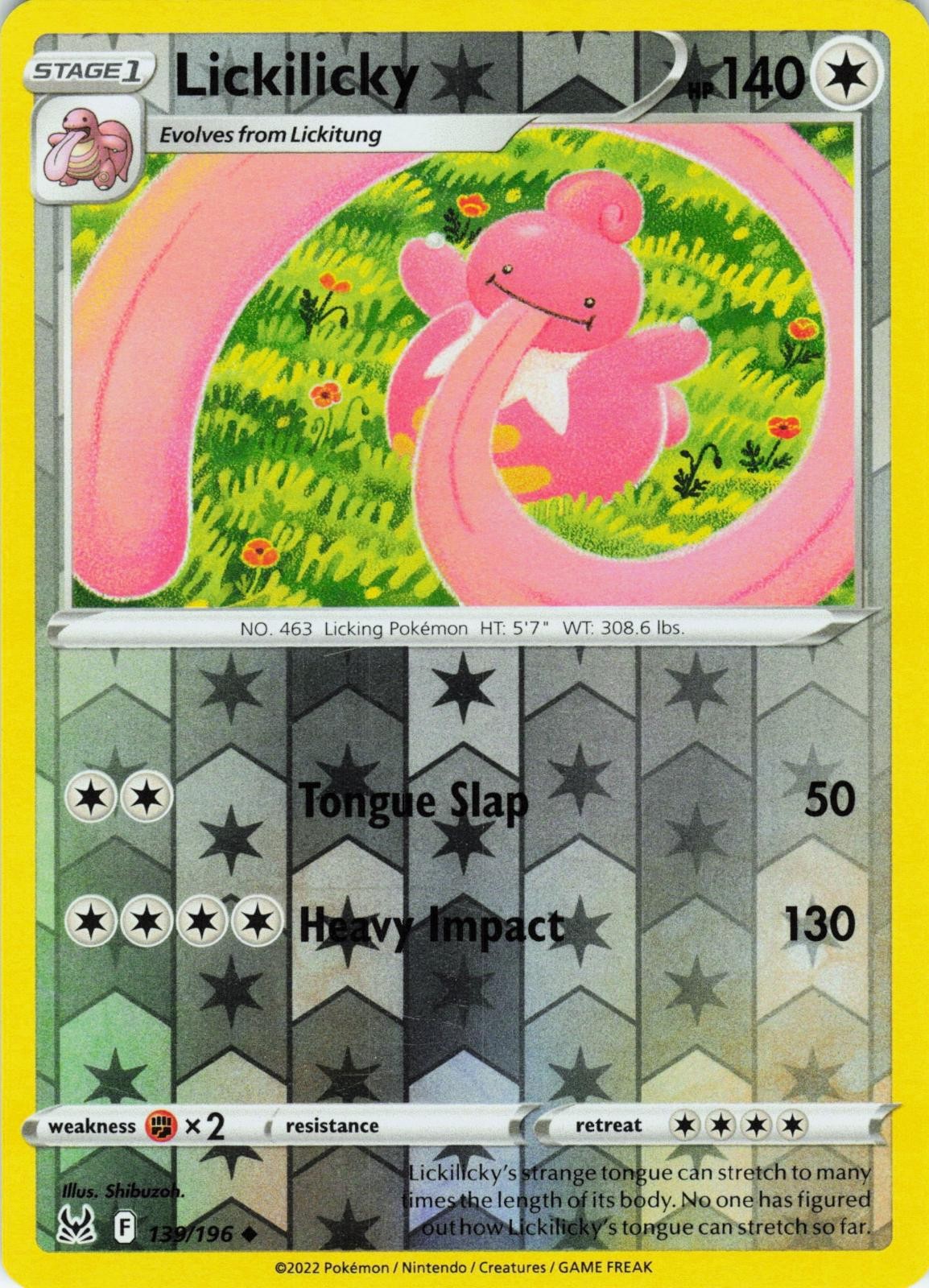 Lickilicky 139/196 Lost Origin Pokemon Uncommon Reverse Holo Shibuzoh. NM