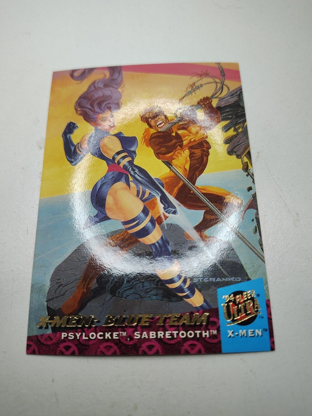 X-Men Blue Team Sabertooth Psylocke - 1994 Fleer Ultra Marvel X-Men #112