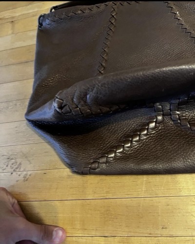BOTTEGA VENETA Hobo-Schultertasche Johannisbrot braun Cervo Leder geflochtener Besatz Reißverschluss oben - Bild 3 von 15