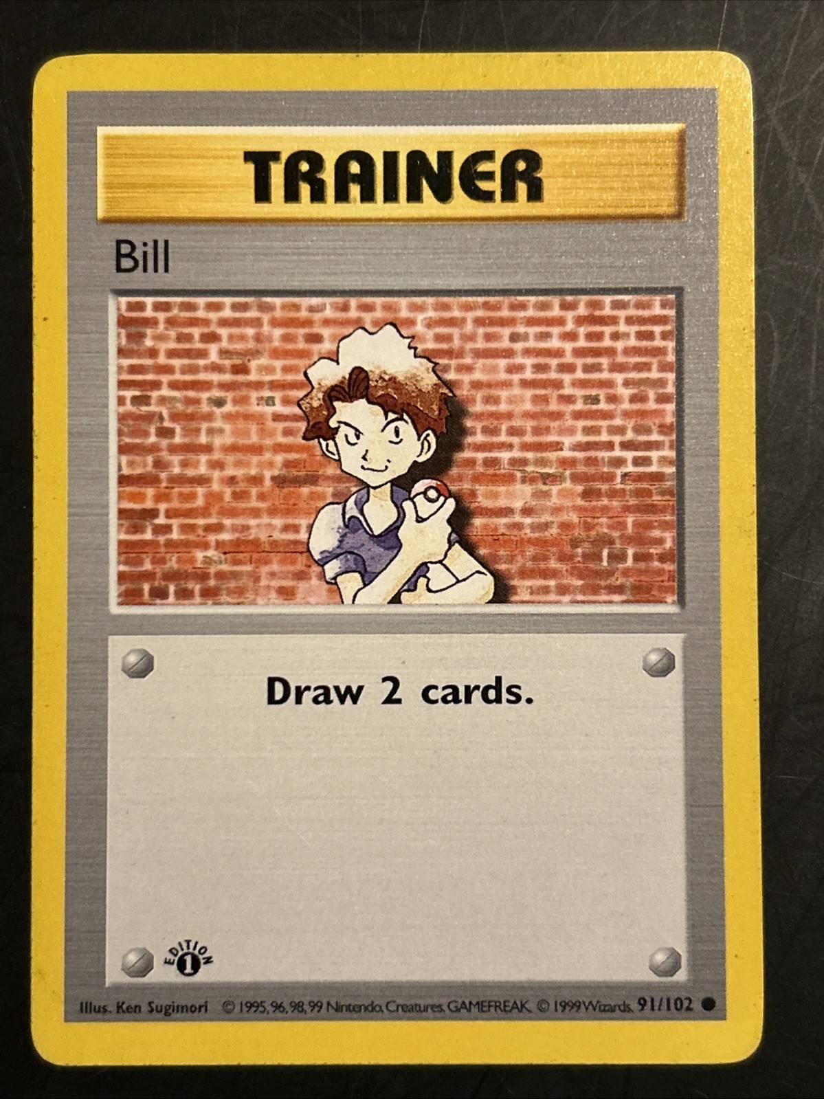 1999 Base Set 1st Edition Shadowless Bill Pokemon Card 91/102 English LP #1