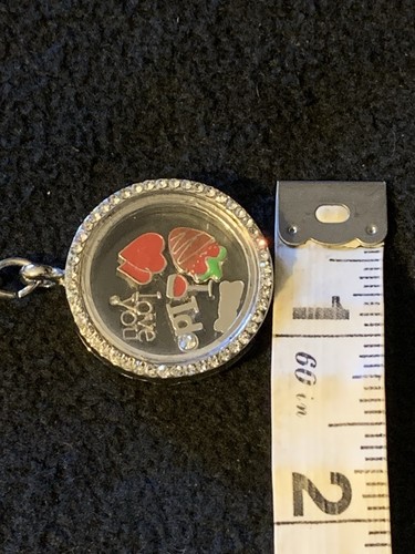 Floating Charms Locket Keychain Keyring Dangle + Floating Heart Love You Charms - Bild 6 von 6