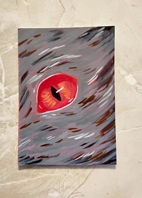 ACEO Art Card Original-Acrylic Marker & Color Pencil Horror/Creepy inspired 