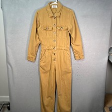 Reformation Jeans Womens Size 4 Desert Wash Button Front Jumpsuit Long Sleeve