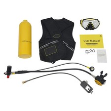 2L Scuba Tank Kit Yellow Aluminum Snorkel Set With Regulator And Diving Mask