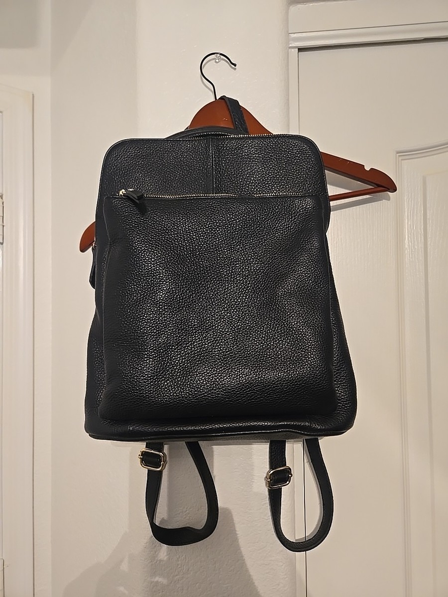 L.Credi Italian Pebbled Leather Convertible Backpack  display picture 3