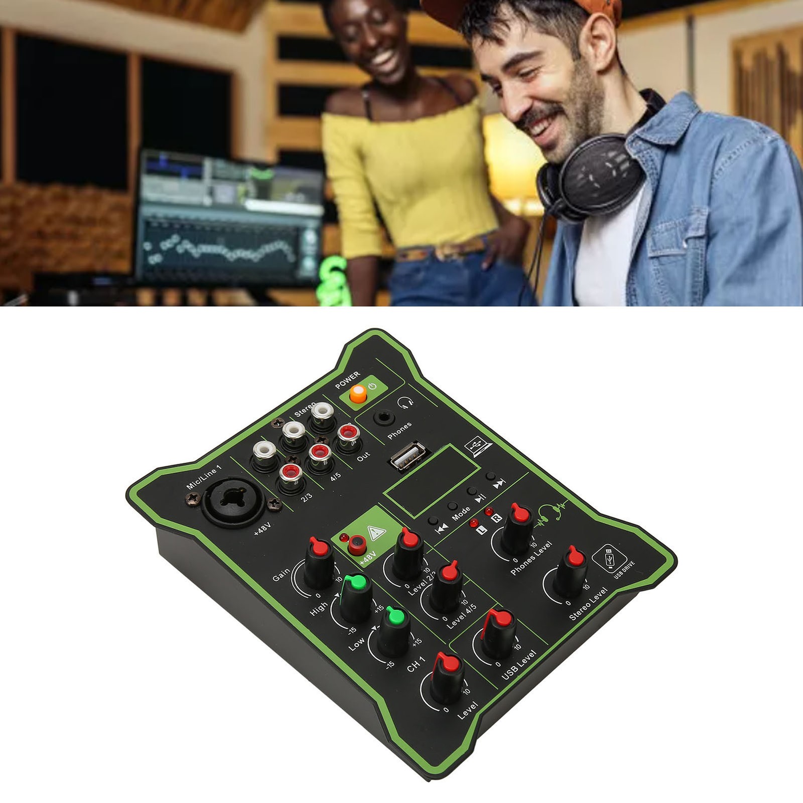 Mini Sound Mixer Lossless 5 Channel Bt U Disk Playback Compact Recording Sou BAJ