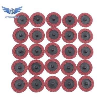 25 Pack 2 Inch Medium Red Surface Conditioning Discs Quick Change Prep Pads