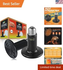 Long-Lasting 150W Ceramic Heat Emitter - Reptile  Pet Thermal Comfort 2-Pack