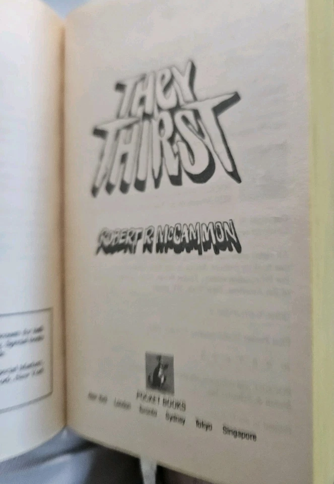 They Thirst Robert McCammon 1988 1st Printing Rare Horror Paperbacks From Hell Foto 4 de 4