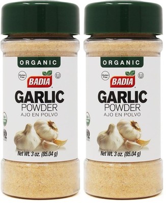 Badia Organic Garlic Powder, 3-Ounce Jar Pure 3.0 oz (Pack of 2)